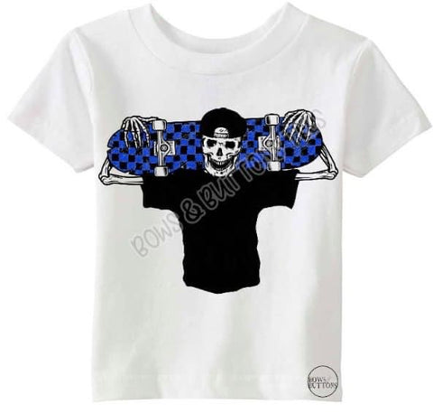 Skater Skelly Dark Blue Checker