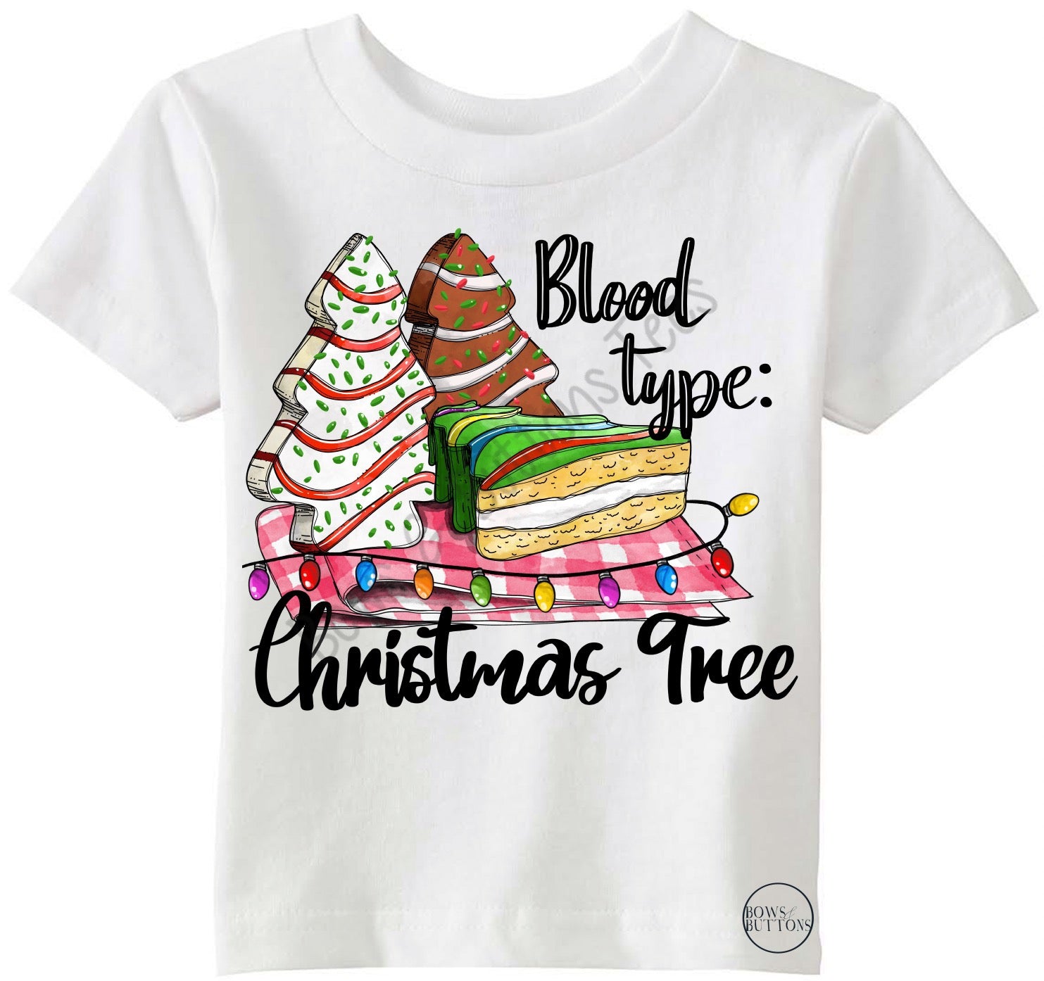 Blood Type Christmas Tree Cake ADULT