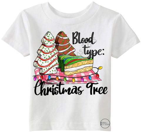 Blood Type Christmas Tree Cake ADULT