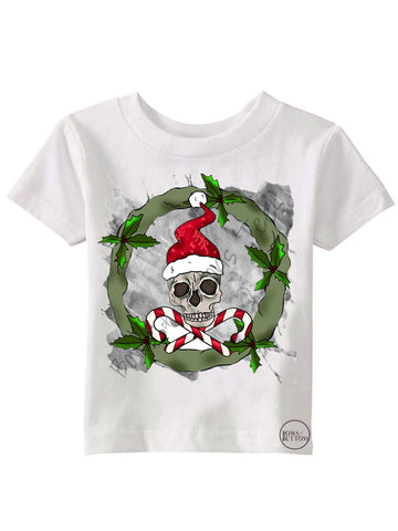 Creepy Christmas Skull & Wreath